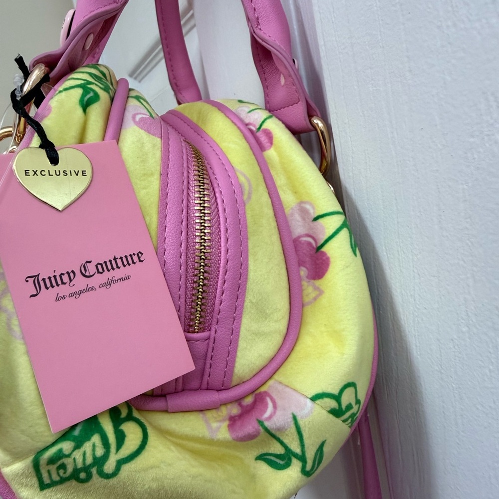 NWT Juicy Couture Retro Juicy Satchel In Yellow Iris Limited Edition - Picture 4 of 7